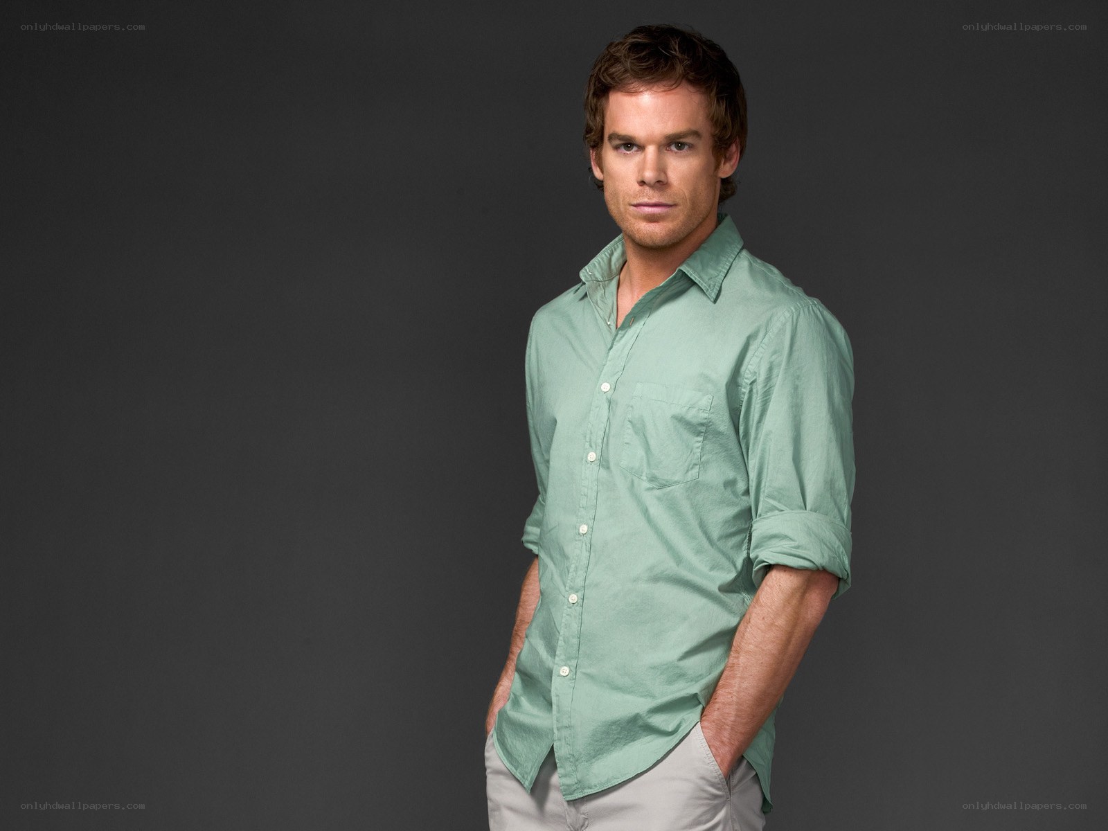 man in green shirt