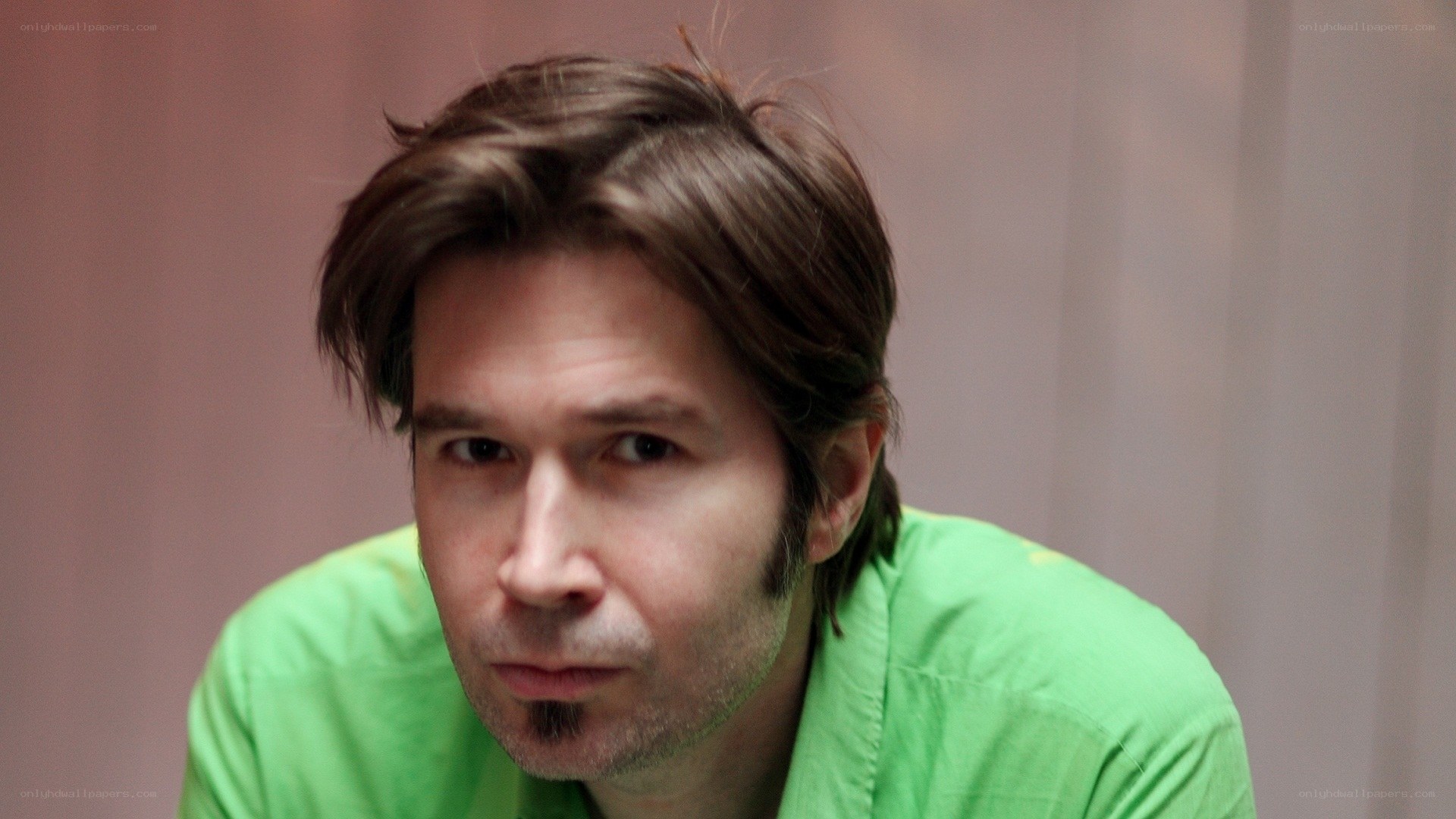 man in green shirt