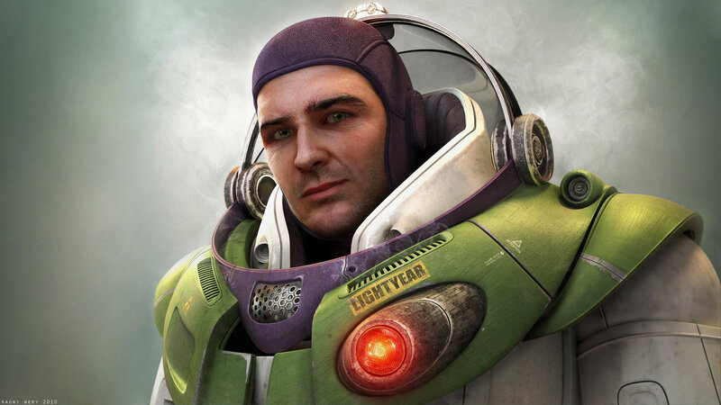 Man in Green Spacesuit — Dramatic