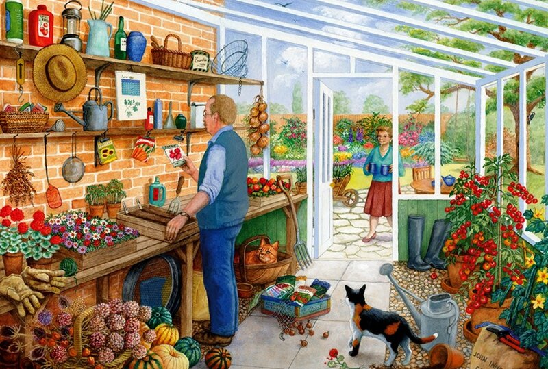 Man in Greenhouse