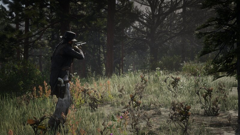 Man in Hat Aiming Rifle — Green