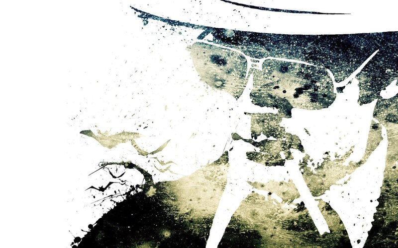 Man in Hat and Glasses — Black, Dramatic