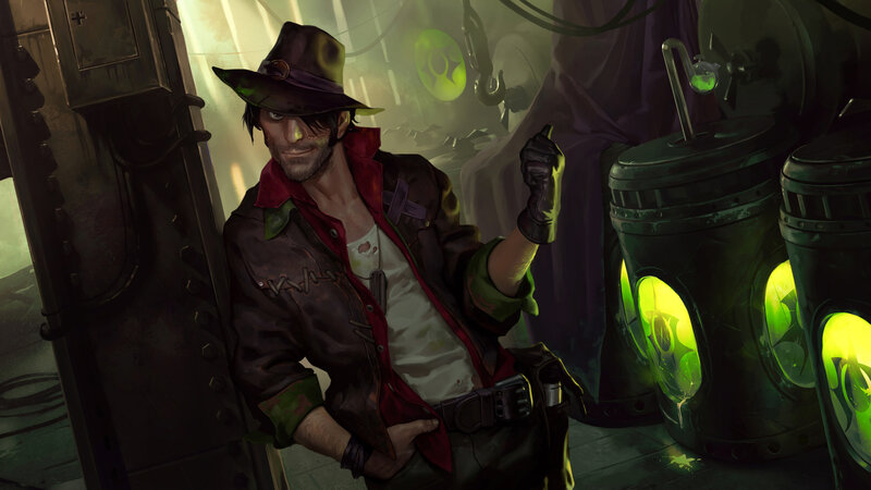 Man in Hat and Jacket — Green, Dramatic
