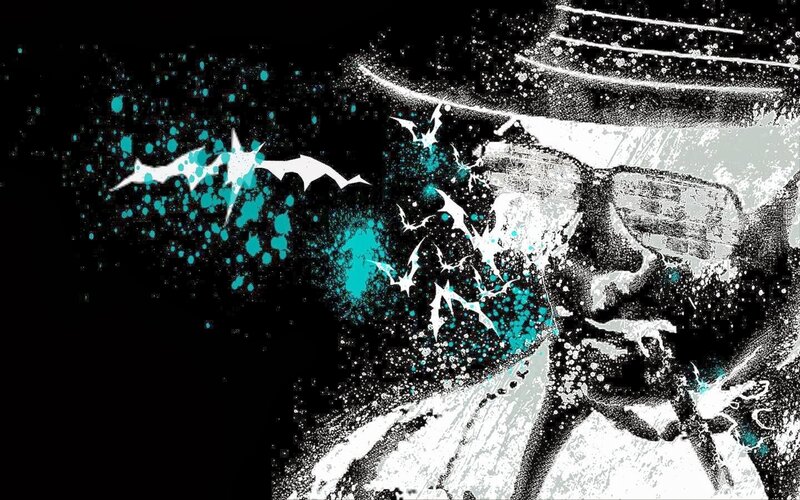 Man in Hat and Sunglasses — Black, Dramatic, Night