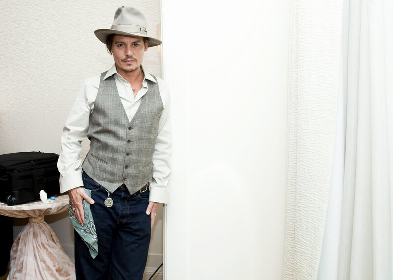 Man in Hat and Vest — White, Neutral