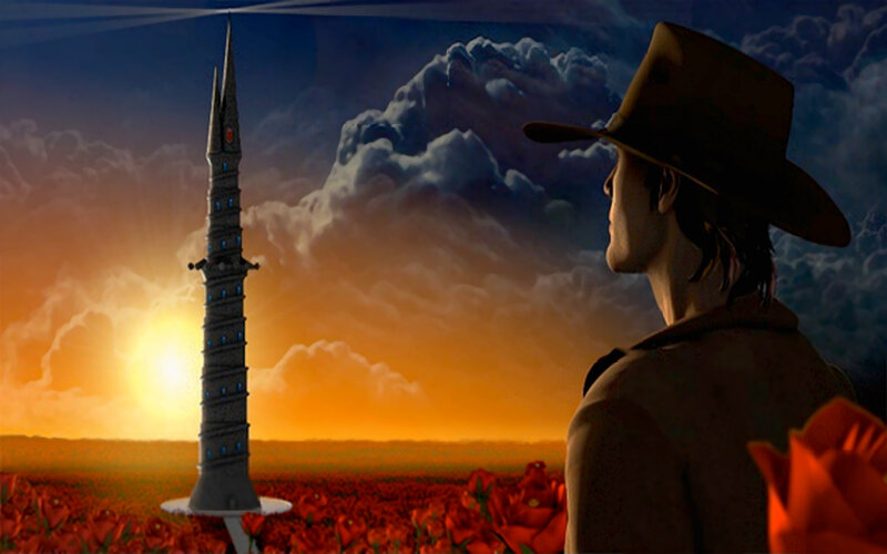 man in hat at sunset