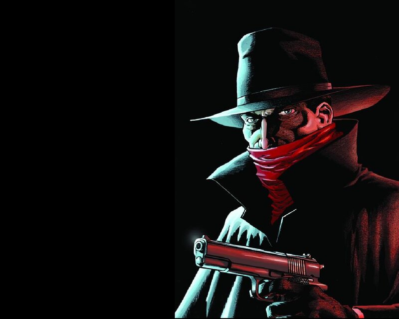 Man in Hat Holding Gun — Black