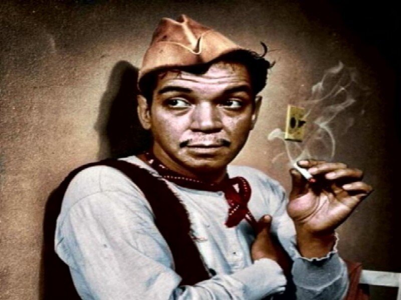 Man in Hat Smoking — Brown