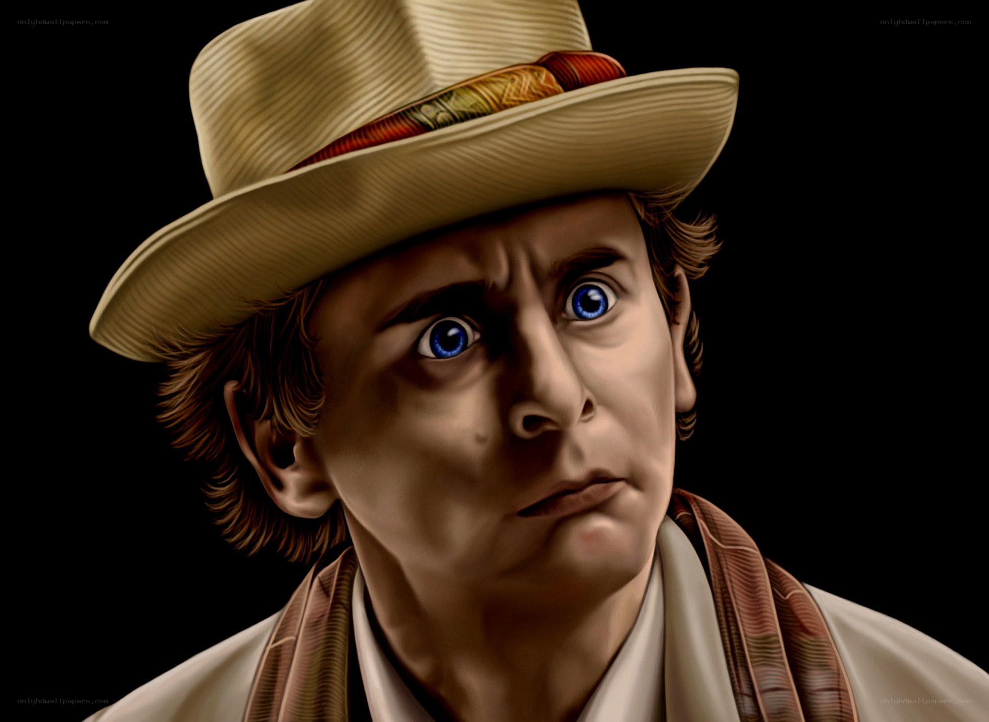 man in hat with blue eyes