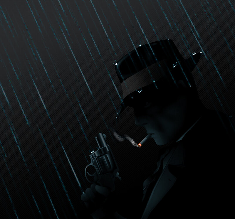 Man in Hat with Gun