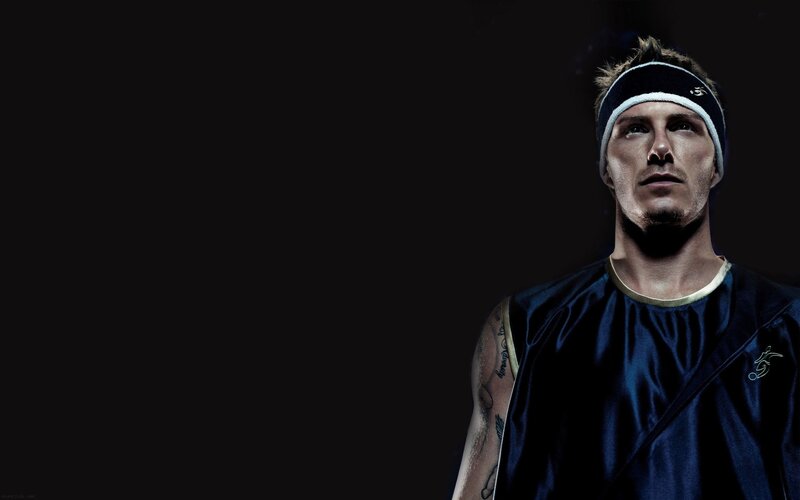 man in headband portrait