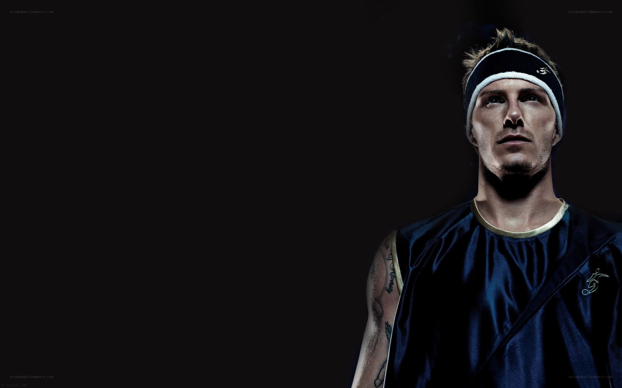 man in headband portrait