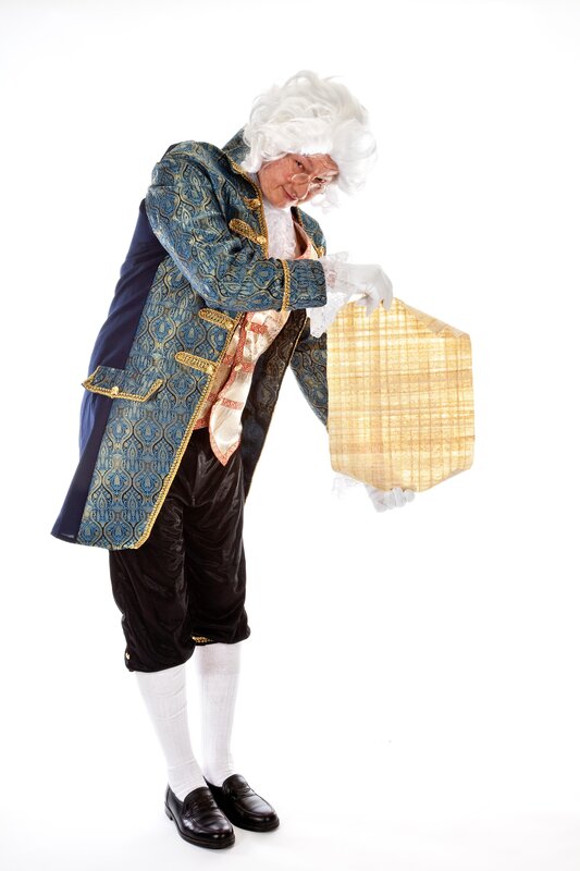 Man in Historical Costume — Blue, Playful