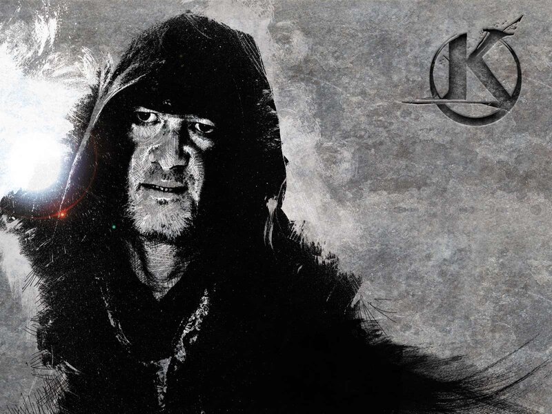 Man in Hooded Cloak — Black, Dramatic, Digital Art, Hood, Beard