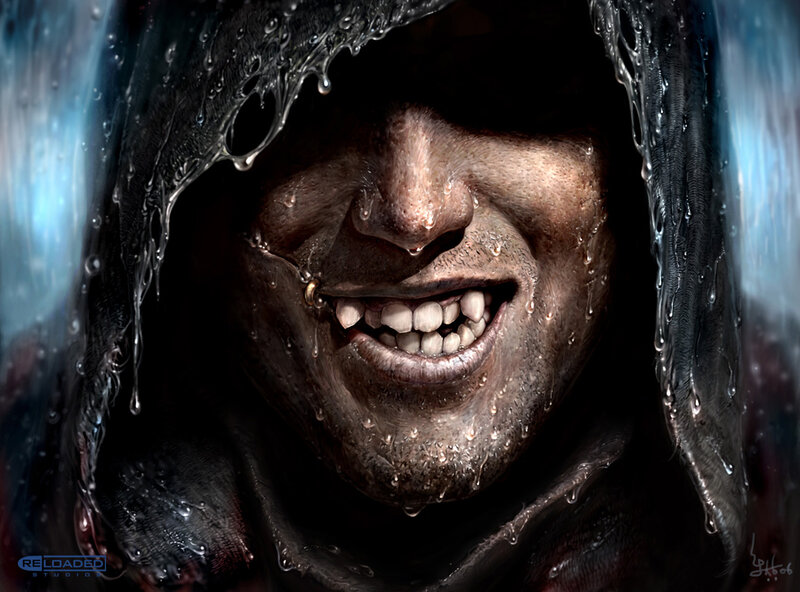 Man in Hooded Cloak — Black, Dramatic, Digital Art, Hood