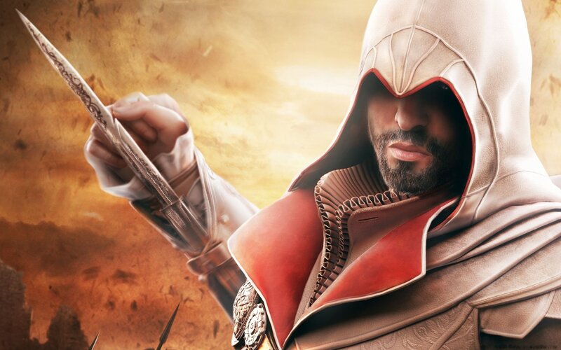 Man in Hooded Cloak — Brown, Dramatic, Sunset