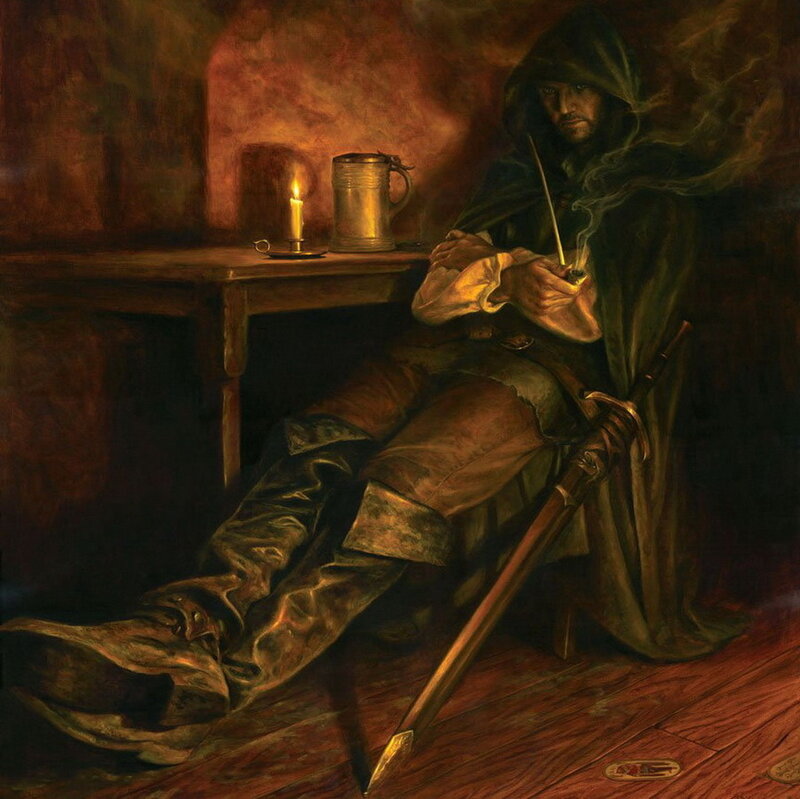 Man in Hooded Cloak — Brown, Dramatic
