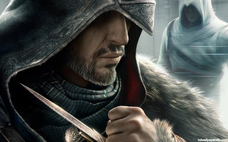 Man in Hooded Cloak — Gray, Dramatic, 3d Render, Knife, Hood, Scarf