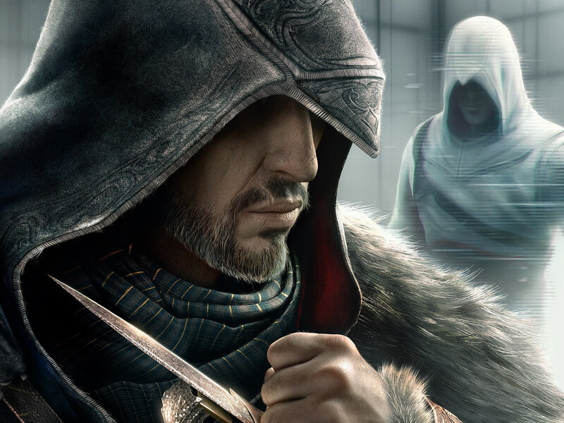 Man in Hooded Cloak — Gray, Dramatic, Digital Art, Knife, Hood, Fur