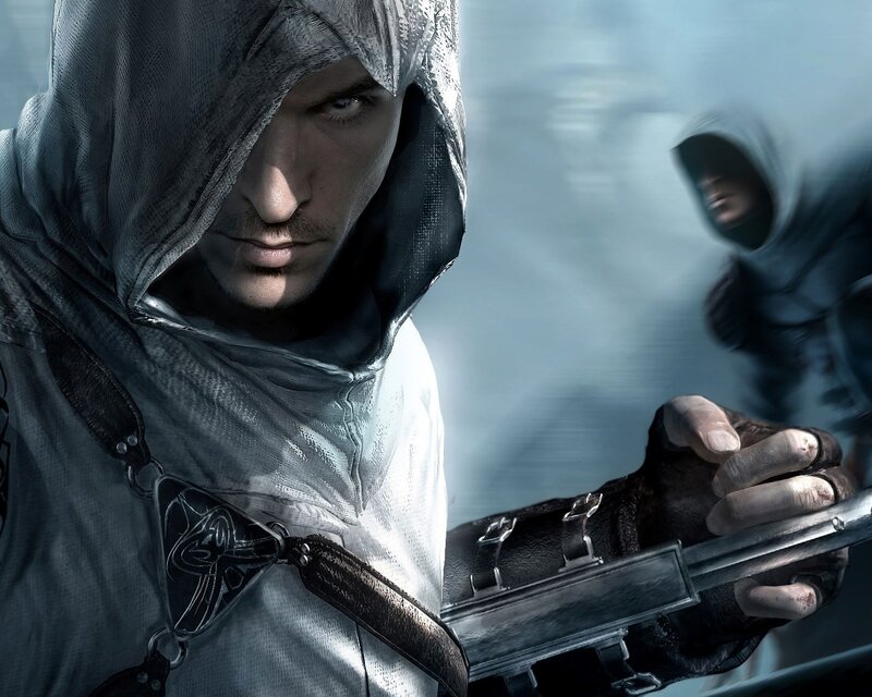 Man in Hooded Cloak — Gray, Dramatic, Digital Art, Sword