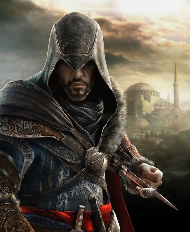 Man in Hooded Cloak — Gray, Dramatic, Sunset