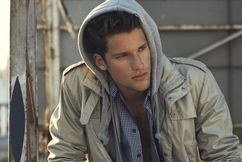 Man in Hooded Jacket — Gray