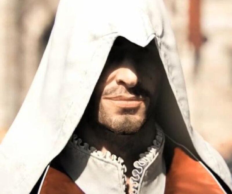 Man in Hooded Robe — White