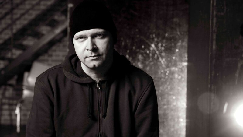 Man in Hoodie and Beanie — Black