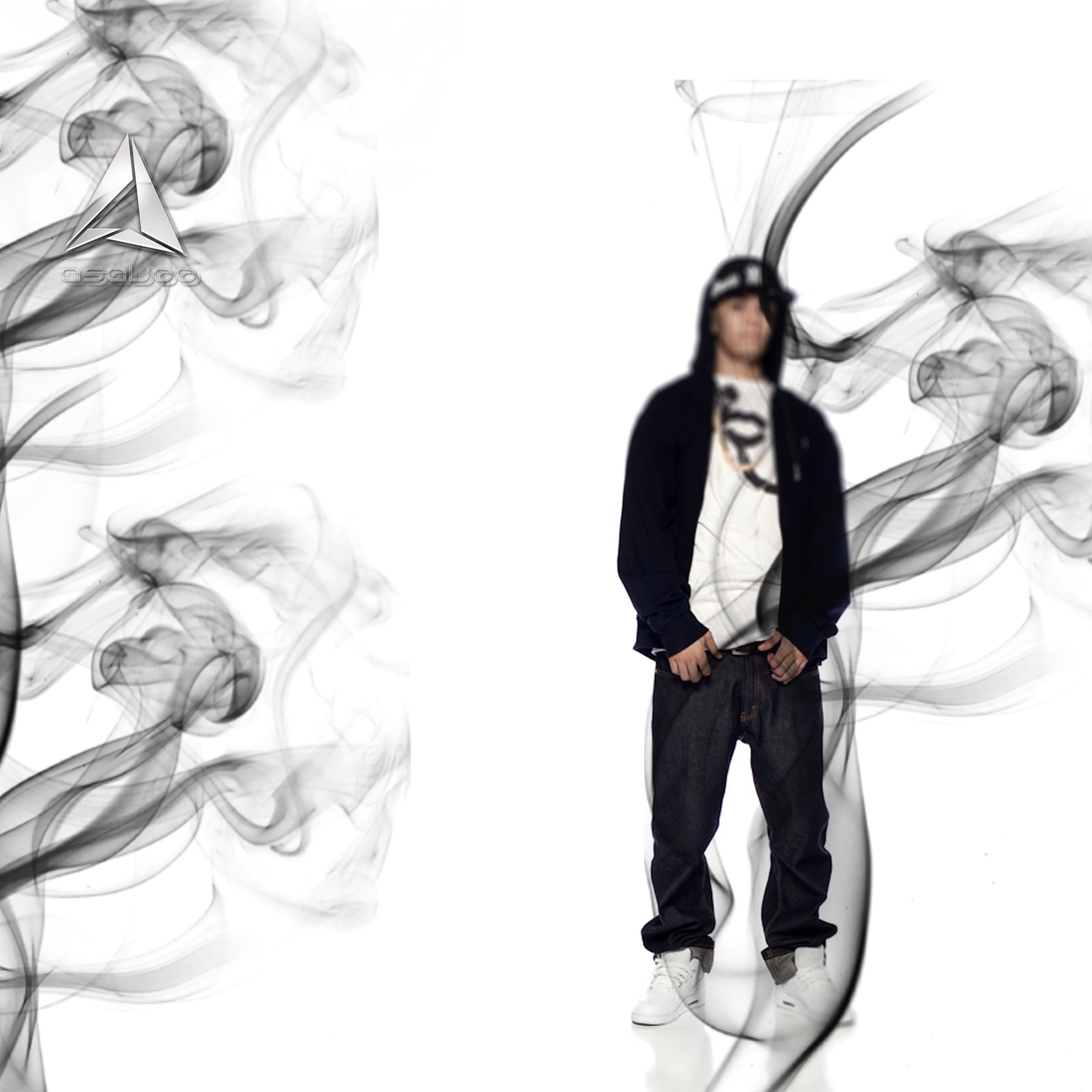 man in hoodie with smoke