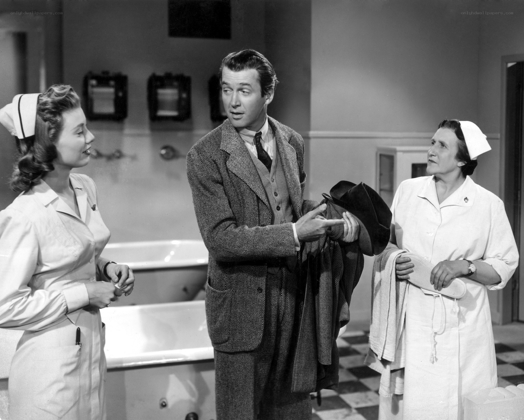 Man in hospital with nurses