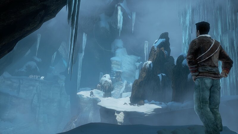Man in Icy Cave