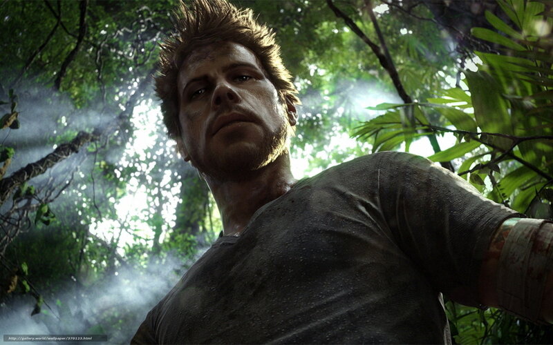 man in jungle with bloodied arm