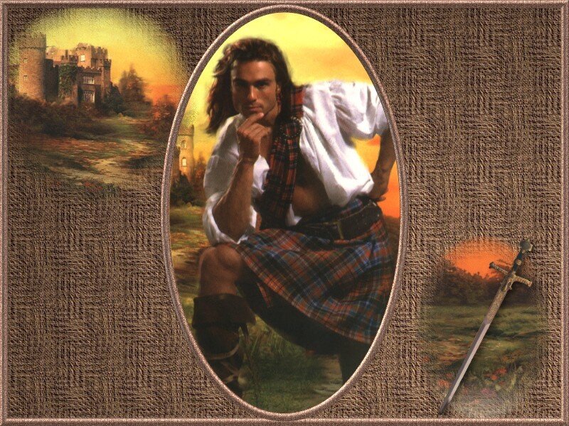 Man in Kilt Kneeling