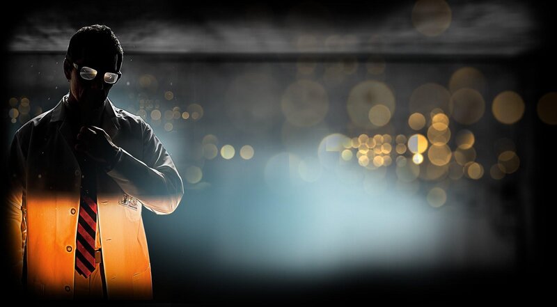 Man in Lab Coat — Black, Dramatic, Night, Photograph, Glasses