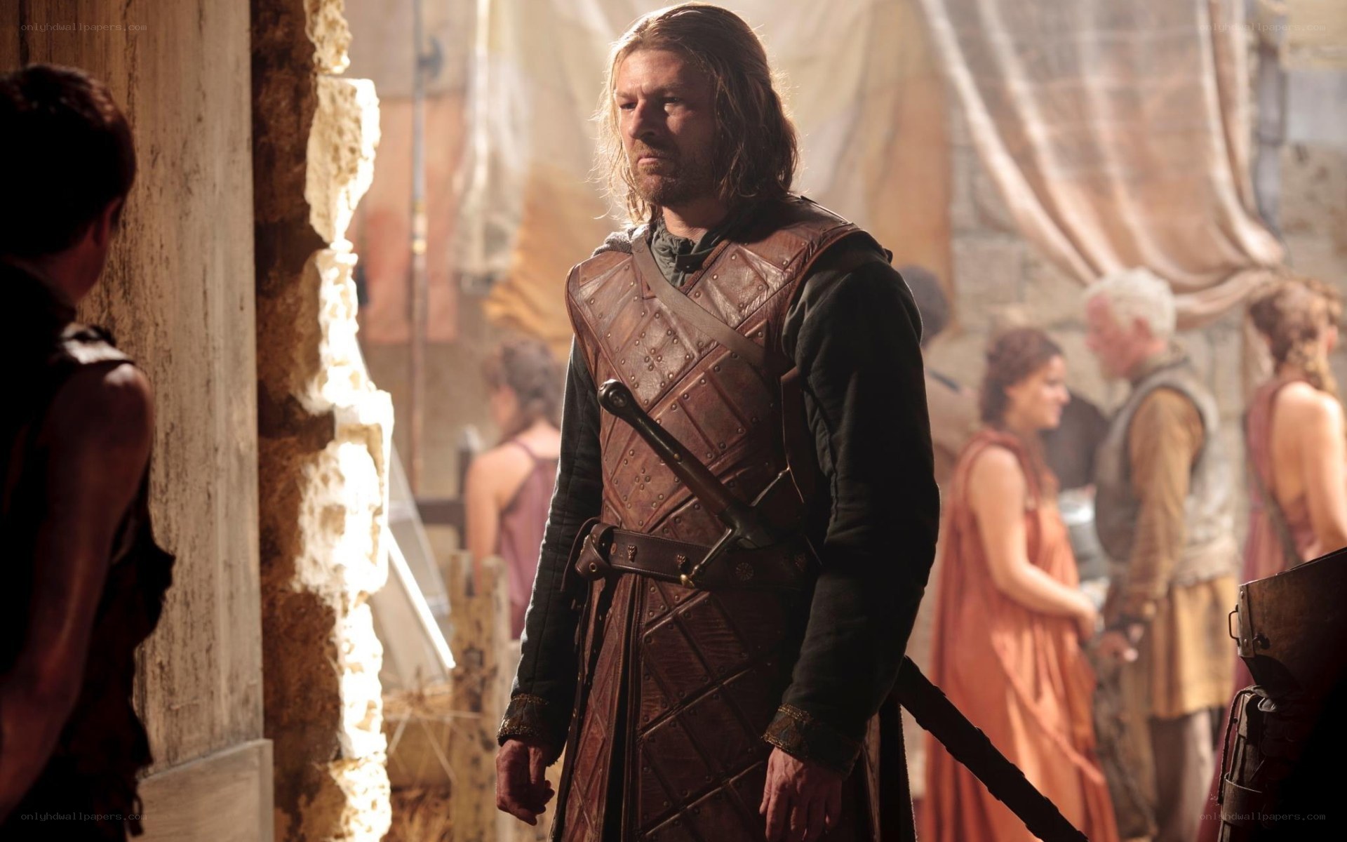 man in leather armor