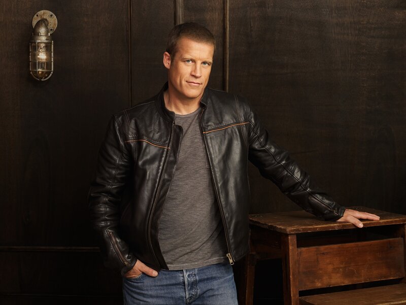 man in leather jacket