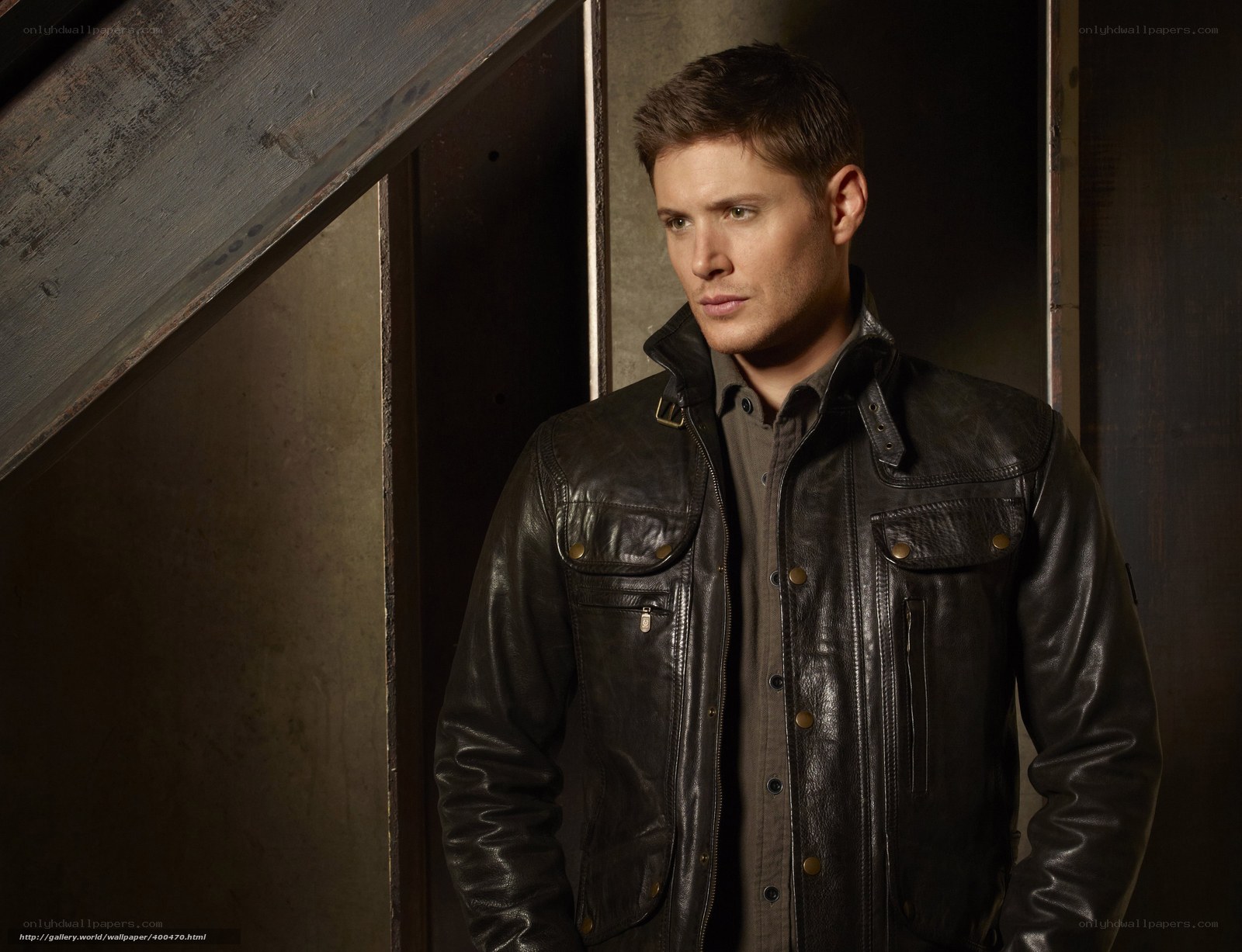 man in leather jacket