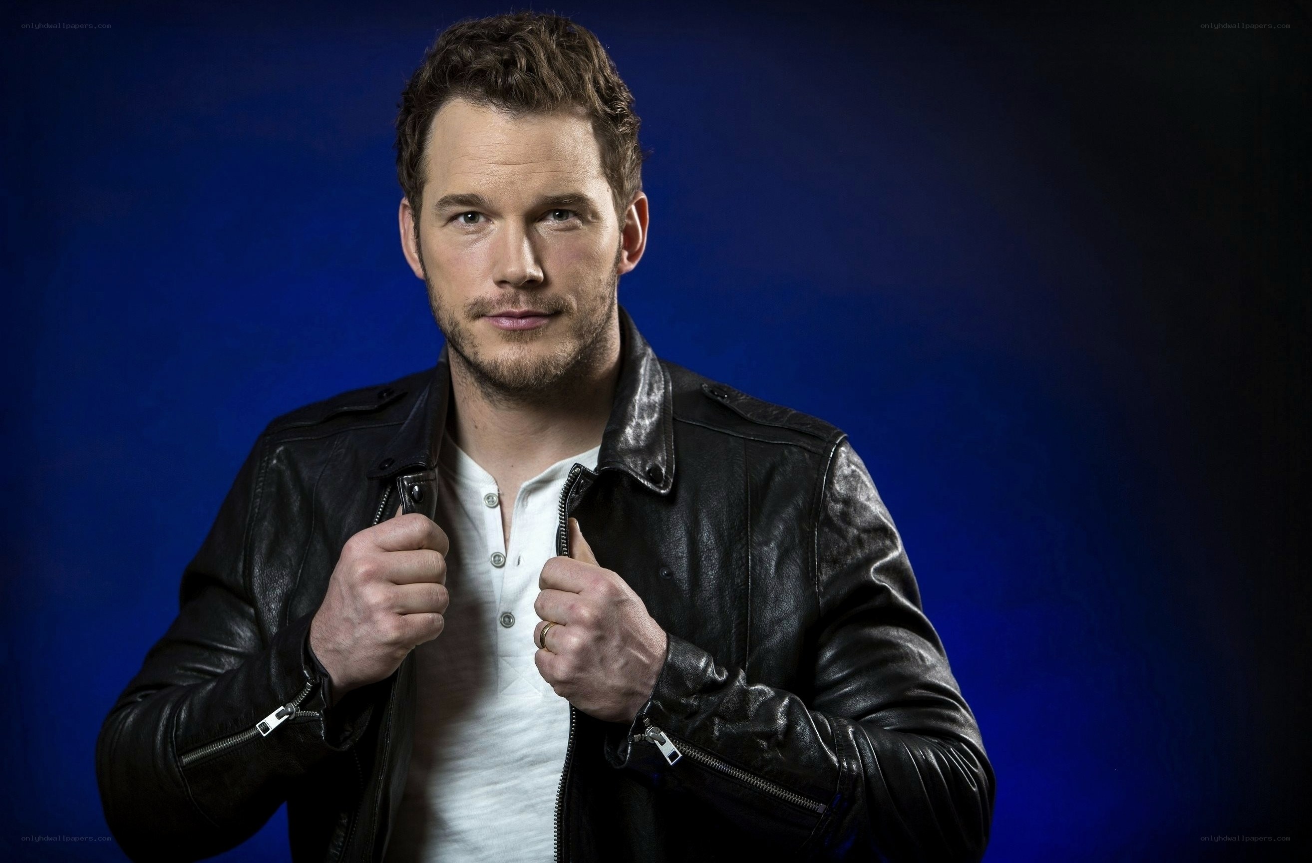 man in leather jacket