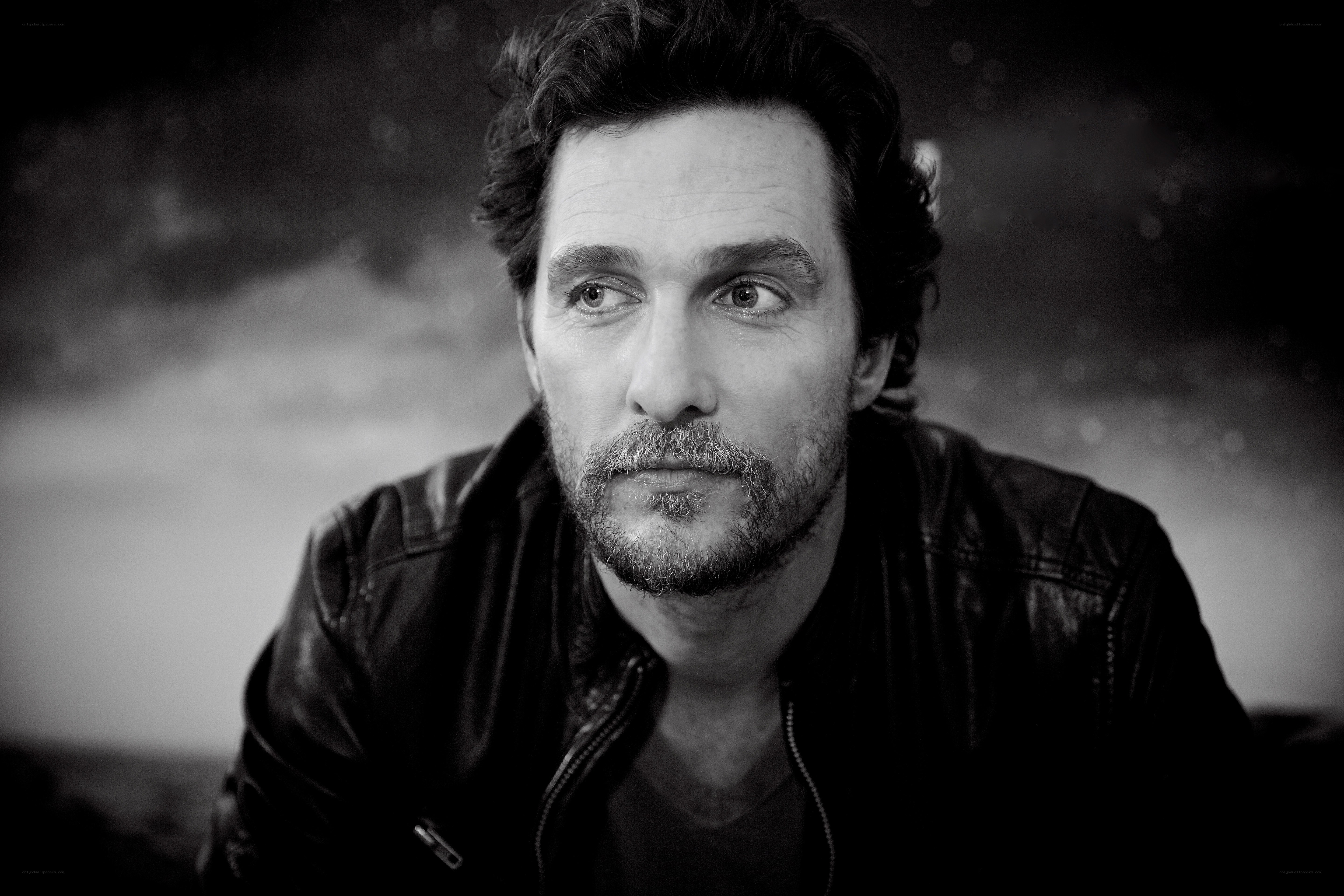man in leather jacket