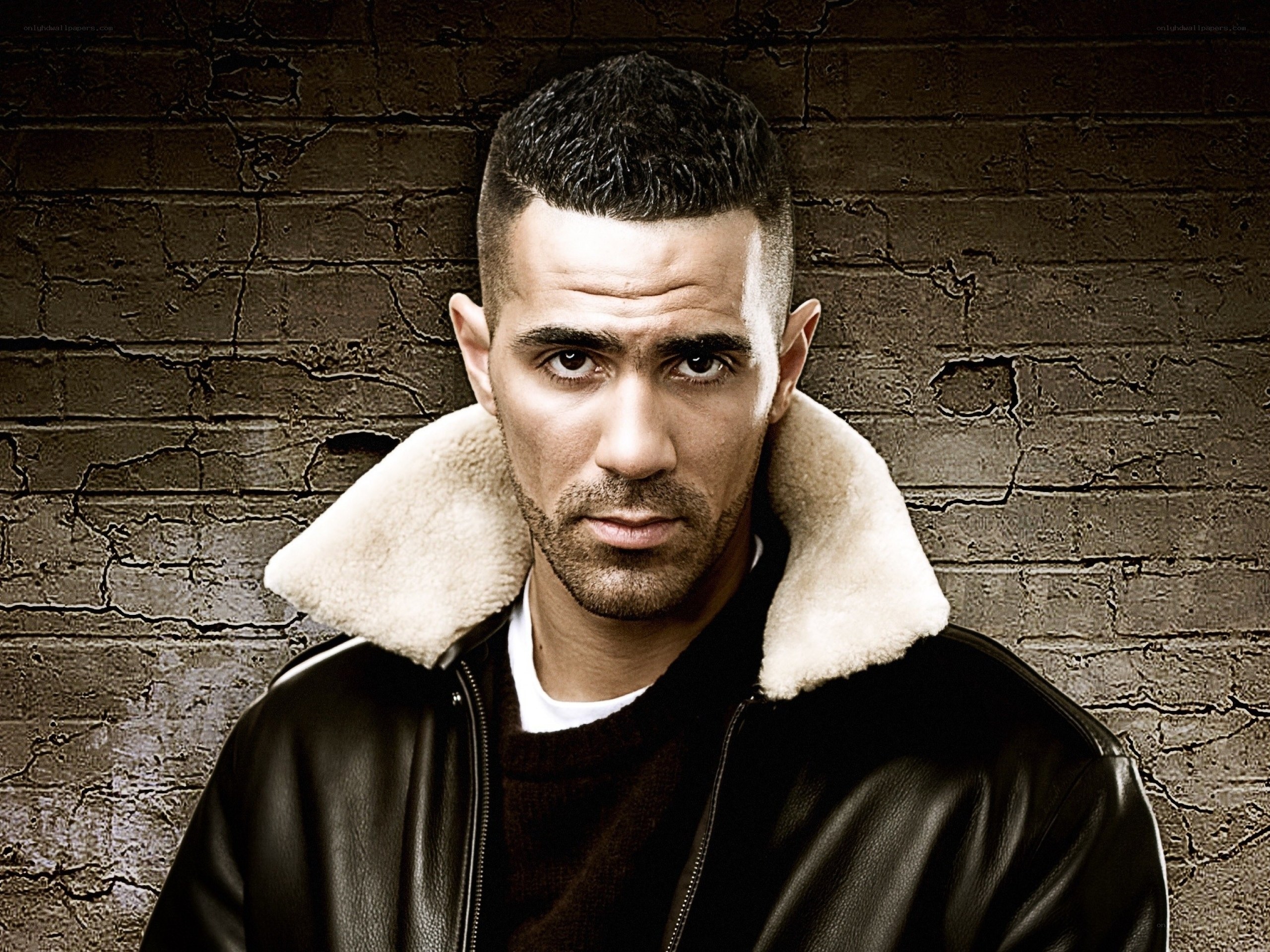man in leather jacket