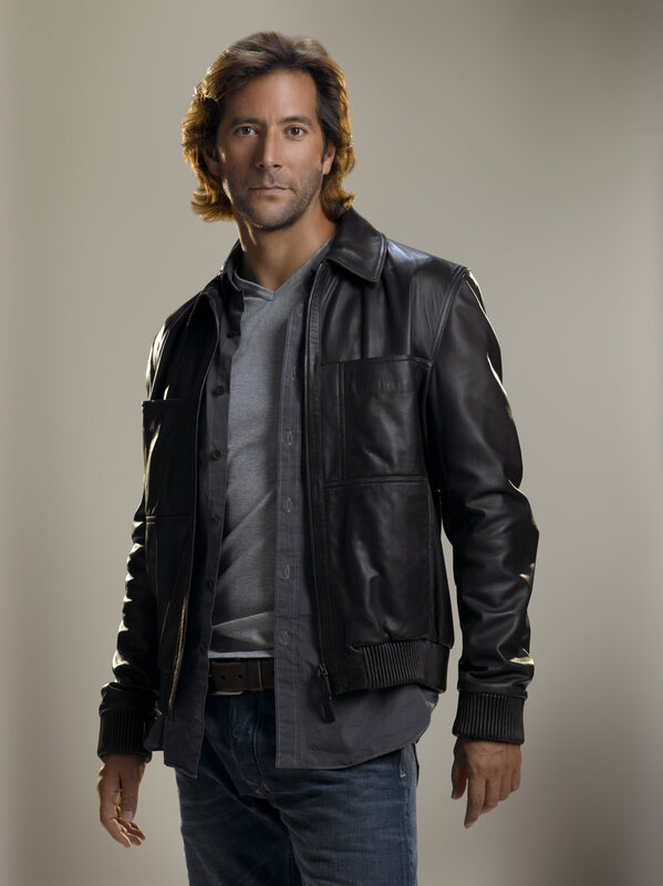 man in leather jacket