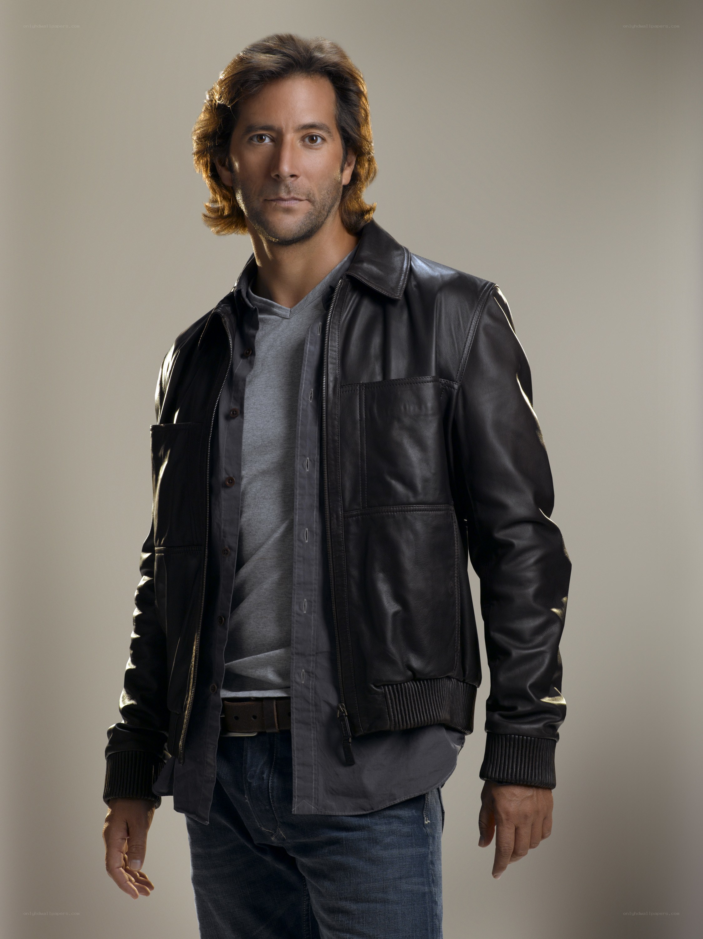man in leather jacket