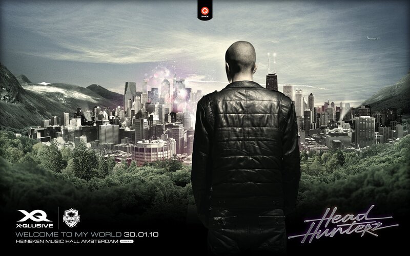 Man in Leather Jacket — Black, Dramatic, Digital Art, Cityscape