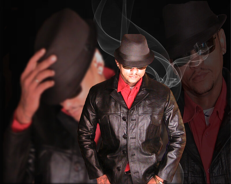 Man in Leather Jacket — Black, Dramatic, Night, Photograph, Hat