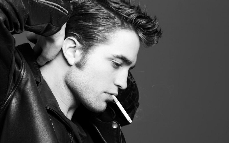 Man in Leather Jacket — Black, Dramatic, Photograph, Cigarette