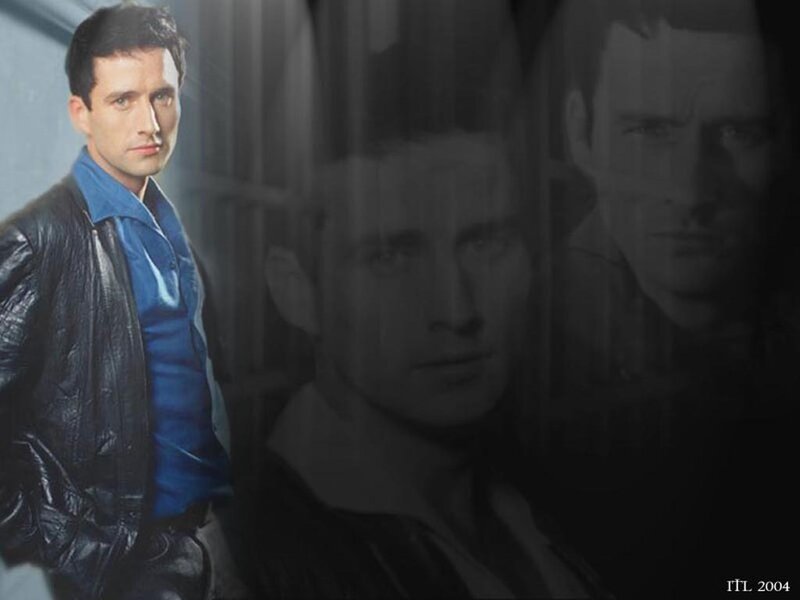 Man in Leather Jacket — Black, Dramatic, Photograph, Leather Jacket, Blue Shirt