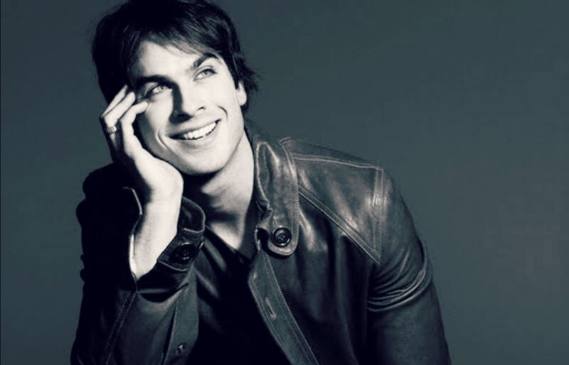 Man in Leather Jacket — Black, Smiling