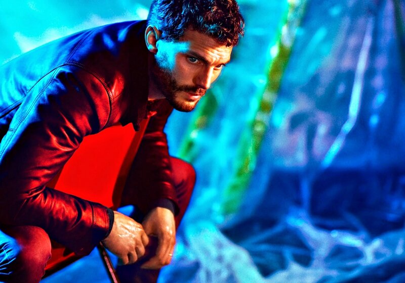 Man in Leather Jacket — Blue, Dramatic, Photograph