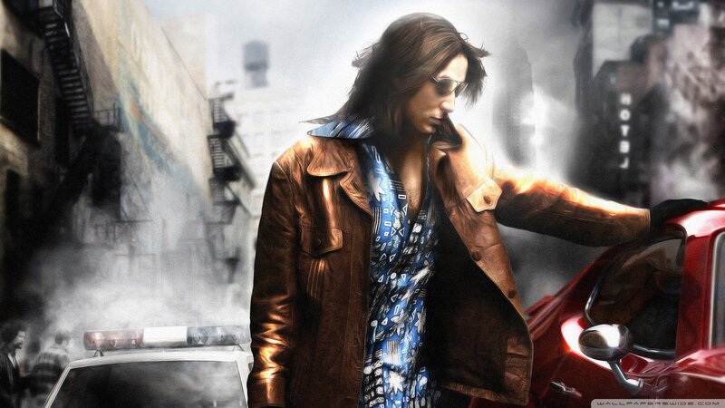 Man in Leather Jacket — Brown, Dramatic