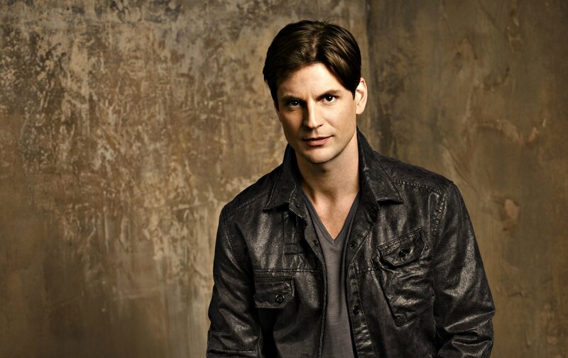 Man in Leather Jacket — Brown, Serious, Photograph, Leather Jacket, V-neck Shirt